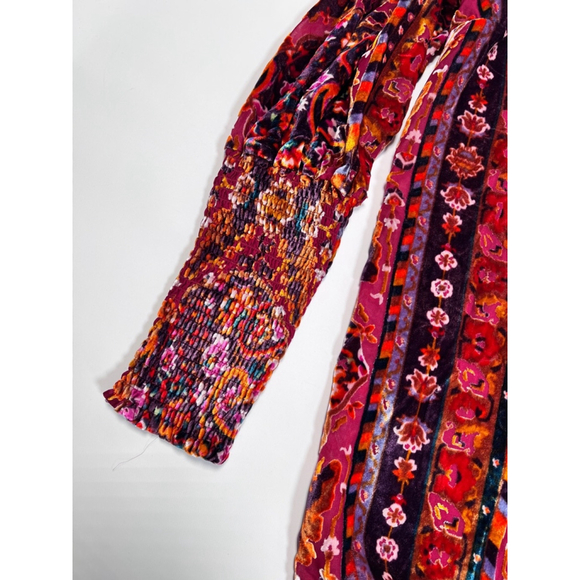 ANTHROPOLOGY Womens Dress Velvet Mini Cocktail Dress Size 4 Burgundy Red Orange - Picture 7 of 15